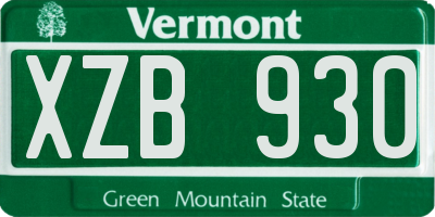 VT license plate XZB930