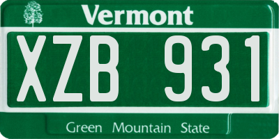VT license plate XZB931