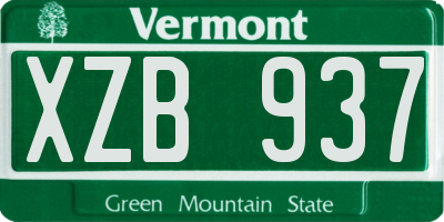 VT license plate XZB937
