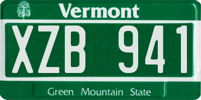 VT license plate XZB941