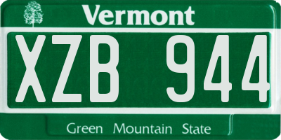 VT license plate XZB944