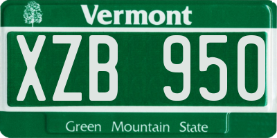 VT license plate XZB950