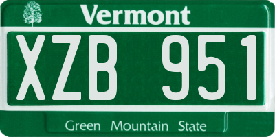 VT license plate XZB951