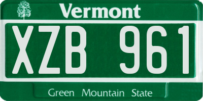 VT license plate XZB961