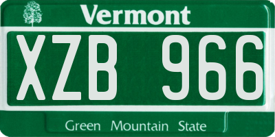 VT license plate XZB966