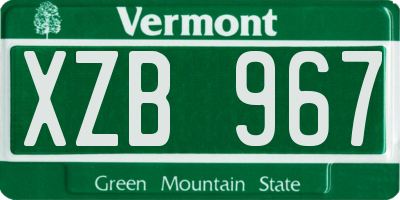 VT license plate XZB967
