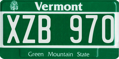 VT license plate XZB970