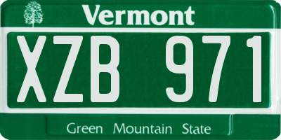VT license plate XZB971