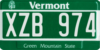VT license plate XZB974