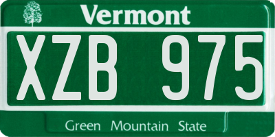 VT license plate XZB975