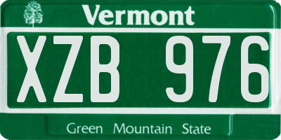 VT license plate XZB976