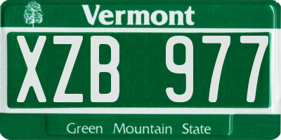 VT license plate XZB977