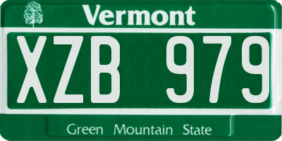 VT license plate XZB979