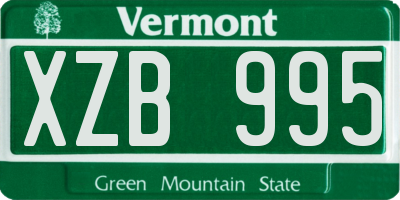 VT license plate XZB995