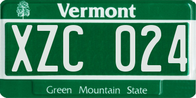VT license plate XZC024