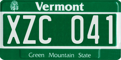 VT license plate XZC041
