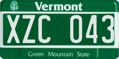 VT license plate XZC043