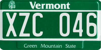 VT license plate XZC046