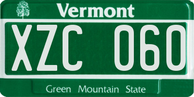 VT license plate XZC060