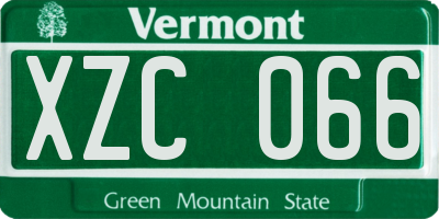 VT license plate XZC066