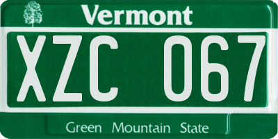 VT license plate XZC067