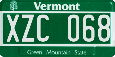 VT license plate XZC068