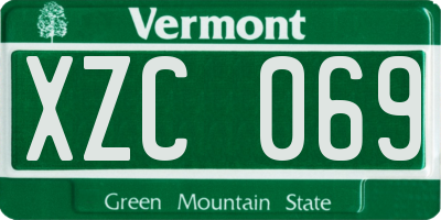 VT license plate XZC069