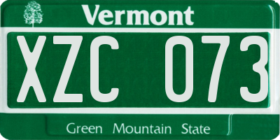 VT license plate XZC073
