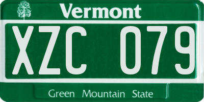 VT license plate XZC079