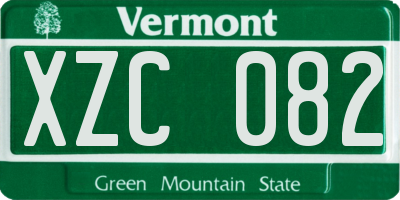 VT license plate XZC082