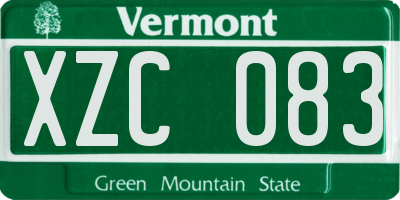 VT license plate XZC083