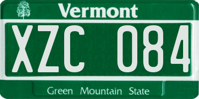 VT license plate XZC084