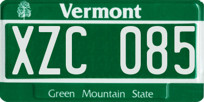 VT license plate XZC085