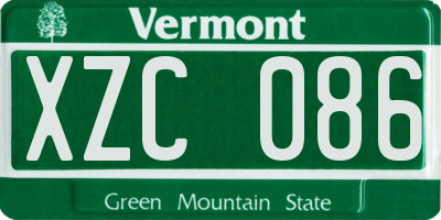VT license plate XZC086