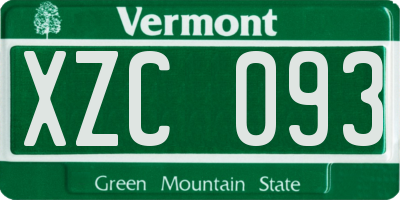 VT license plate XZC093