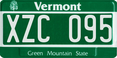 VT license plate XZC095