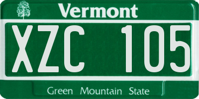 VT license plate XZC105