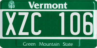 VT license plate XZC106