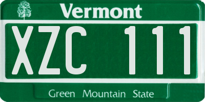 VT license plate XZC111