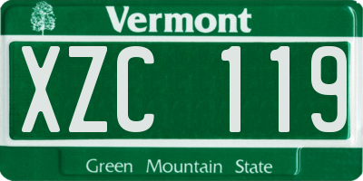 VT license plate XZC119
