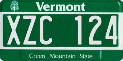 VT license plate XZC124