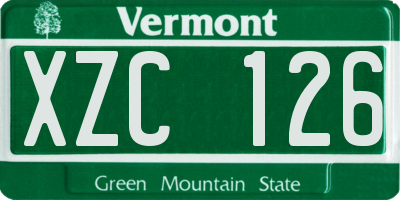 VT license plate XZC126