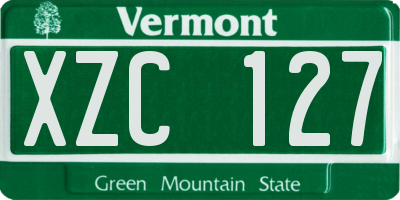 VT license plate XZC127