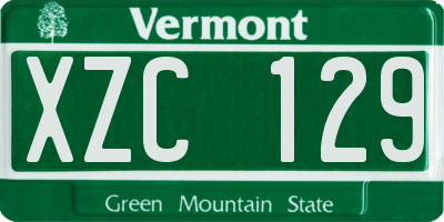 VT license plate XZC129