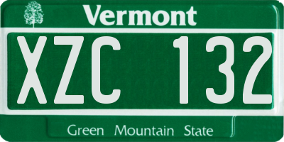 VT license plate XZC132