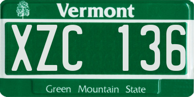 VT license plate XZC136