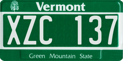 VT license plate XZC137