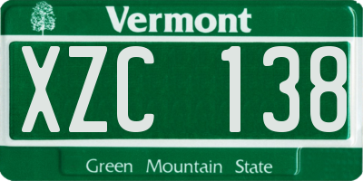 VT license plate XZC138