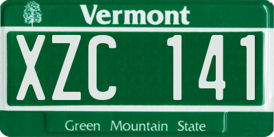 VT license plate XZC141