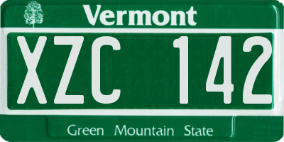 VT license plate XZC142
